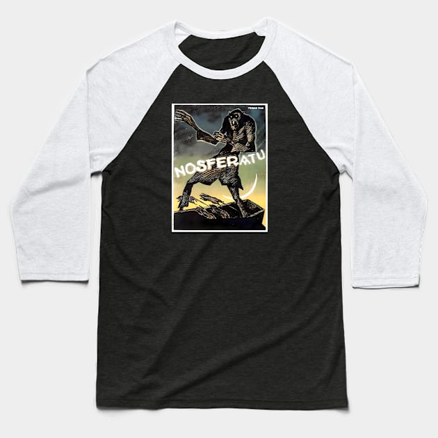 Nosferatu - The Vampire Baseball T-Shirt by Desert Owl Designs